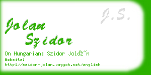 jolan szidor business card